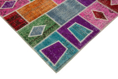Kırk Yama Gri Patchwork Pamuk Yün El Dokuma Halısı 165x231 Agacan