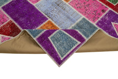 Kırk Yama Gri Patchwork Pamuk Yün El Dokuma Halısı 165x231 Agacan