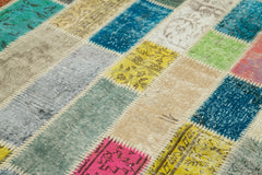 Kırk Yama Gri Patchwork Pamuk Yün El Dokuma Halısı 160x240 Agacan