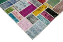 Kırk Yama Gri Patchwork Pamuk Yün El Dokuma Halısı 173x239 Agacan