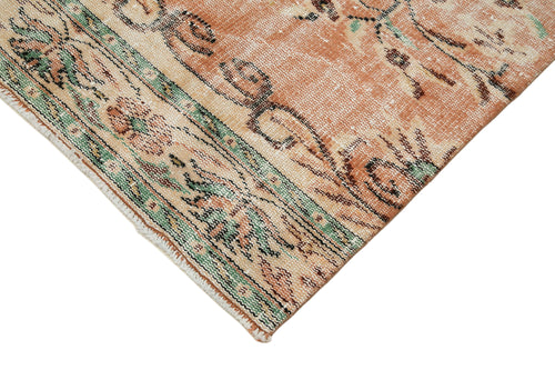 Overdyed Vintage Turuncu Eskitme Pamuk Yün El Dokuma Halısı 96x276 Agacan