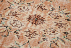 Overdyed Vintage Turuncu Eskitme Pamuk Yün El Dokuma Halısı 96x276 Agacan