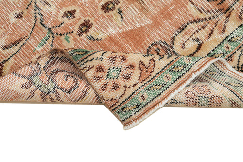 Overdyed Vintage Turuncu Eskitme Pamuk Yün El Dokuma Halısı 96x276 Agacan