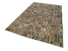 Checkered Kilim Beyaz Damalı Pamuk Yün El Dokuma Halısı 180x287 Agacan