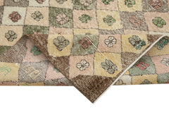 Checkered Kilim Bej Damalı Pamuk Yün El Dokuma Halısı 151x261 Agacan