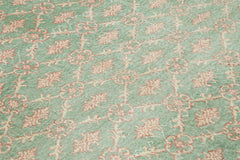Checkered Kilim Yeşil Damalı Pamuk Yün El Dokuma Halısı 196x288 Agacan