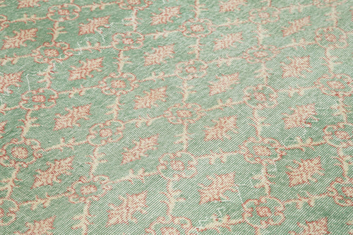 Checkered Kilim Yeşil Damalı Pamuk Yün El Dokuma Halısı 196x288 Agacan