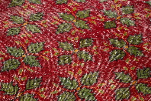 Checkered Kilim Kırmızı Damalı Pamuk Yün El Dokuma Halısı 168x296 Agacan