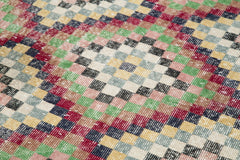 Checkered Runner Beyaz Geometrik Pamuk Yün El Dokuma Halısı 138x305 Agacan