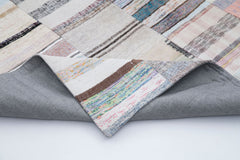 Kırk Yama Gri Patchwork Pamuk Yün El Dokuma Halısı 203x300 Agacan