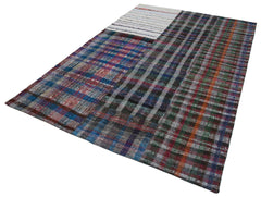 Kırk Yama Gri Patchwork Pamuk Yün El Dokuma Halısı 200x300 Agacan
