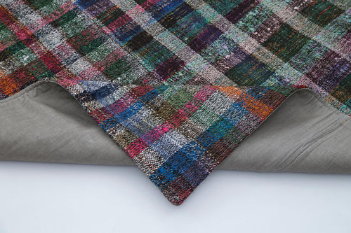 Kırk Yama Gri Patchwork Pamuk Yün El Dokuma Halısı 200x300 Agacan