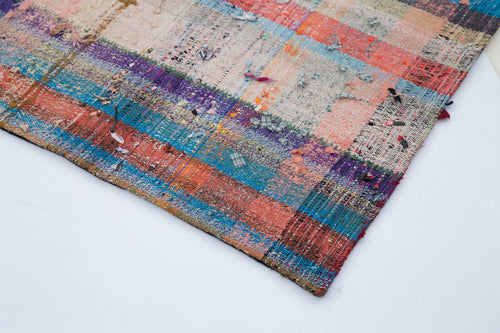 Kırk Yama Gri Patchwork Pamuk Yün El Dokuma Halısı 170x222 Agacan
