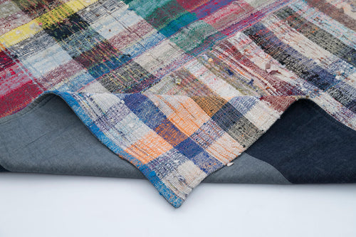 Kırk Yama Gri Patchwork Pamuk Yün El Dokuma Halısı 170x222 Agacan