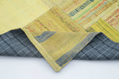 Kırk Yama Sarı Patchwork Pamuk Yün El Dokuma Halısı 204x298 Agacan