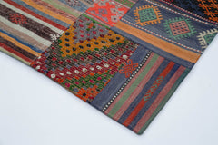 Kırk Yama Kırmızı Patchwork Pamuk Yün El Dokuma Halısı 202x301 Agacan