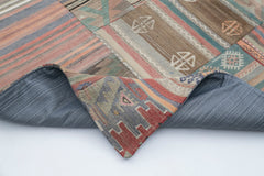 Kırk Yama Bej Patchwork Pamuk Yün El Dokuma Halısı 202x301 Agacan