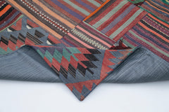 Kırk Yama Mor Patchwork Pamuk Yün El Dokuma Halısı 202x300 Agacan