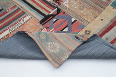 Kırk Yama Bej Patchwork Pamuk Yün El Dokuma Halısı 201x301 Agacan