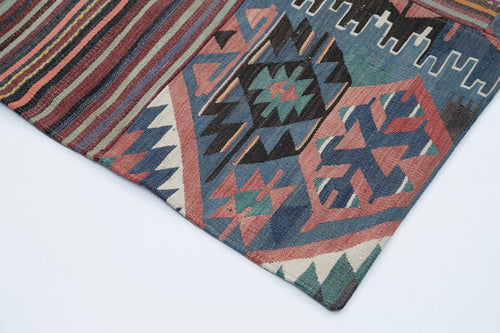 Kırk Yama Pembe Patchwork Pamuk Yün El Dokuma Halısı 201x301 Agacan