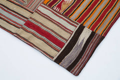 Kırk Yama Kırmızı Patchwork Pamuk Yün El Dokuma Halısı 201x301 Agacan