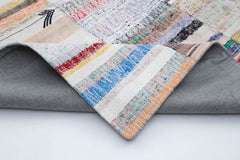 Kırk Yama Gri Patchwork Pamuk Yün El Dokuma Halısı 304x400 Agacan