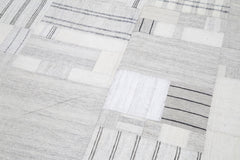 Kırk Yama Bej Patchwork Pamuk Yün El Dokuma Halısı 206x305 Agacan