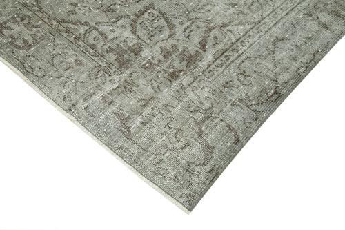 Overdyed Vintage Gri Eskitme Pamuk Yün El Dokuma Halısı 165x284 Agacan