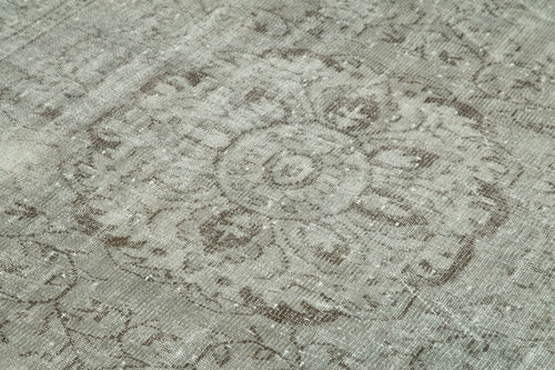 Overdyed Vintage Gri Eskitme Pamuk Yün El Dokuma Halısı 165x284 Agacan