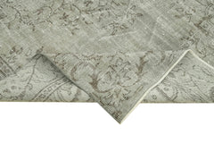 Overdyed Vintage Gri Eskitme Pamuk Yün El Dokuma Halısı 165x284 Agacan