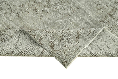 Overdyed Vintage Gri Eskitme Pamuk Yün El Dokuma Halısı 165x284 Agacan