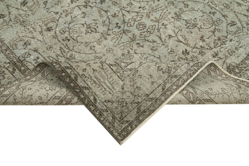 Overdyed Vintage Gri Eskitme Pamuk Yün El Dokuma Halısı 162x290 Agacan