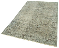 Overdyed Vintage Gri Eskitme Pamuk Yün El Dokuma Halısı 150x260 Agacan