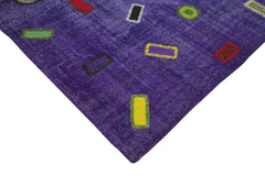 Kırk Yama Mor Patchwork Pamuk Yün El Dokuma Halısı 240x324 Agacan