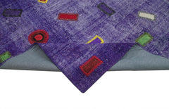 Kırk Yama Mor Patchwork Pamuk Yün El Dokuma Halısı 240x324 Agacan