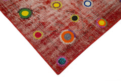 Kırk Yama Kırmızı Patchwork Pamuk Yün El Dokuma Halısı 179x214 Agacan
