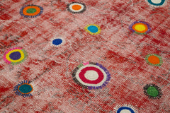 Kırk Yama Kırmızı Patchwork Pamuk Yün El Dokuma Halısı 179x214 Agacan