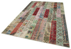 Kırk Yama Kırmızı Patchwork Pamuk Yün El Dokuma Halısı 200x305 Agacan