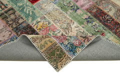 Kırk Yama Kırmızı Patchwork Pamuk Yün El Dokuma Halısı 200x305 Agacan