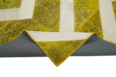 Kırk Yama Sarı Patchwork Pamuk Yün El Dokuma Halısı 204x294 Agacan