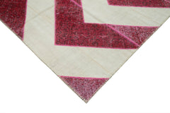 Kırk Yama Pembe Patchwork Pamuk Yün El Dokuma Halısı 201x310 Agacan