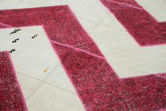 Kırk Yama Pembe Patchwork Pamuk Yün El Dokuma Halısı 201x310 Agacan