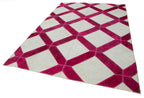 Kırk Yama Pembe Patchwork Pamuk Yün El Dokuma Halısı 199x293 Agacan