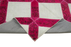 Kırk Yama Pembe Patchwork Pamuk Yün El Dokuma Halısı 199x293 Agacan