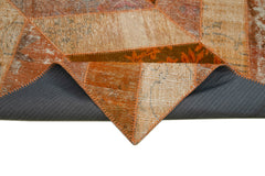 Kırk Yama Turuncu Patchwork Pamuk Yün El Dokuma Halısı 249x308 Agacan