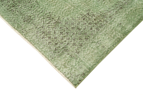 Overdyed Vintage Yeşil Eskitme Pamuk Yün El Dokuma Halısı 107x205 Agacan