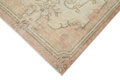 Overdyed Vintage Bej Eskitme Pamuk Yün El Dokuma Halısı 111x202 Agacan