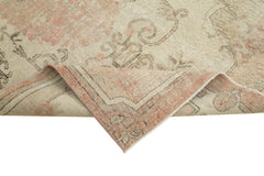 Overdyed Vintage Bej Eskitme Pamuk Yün El Dokuma Halısı 111x202 Agacan