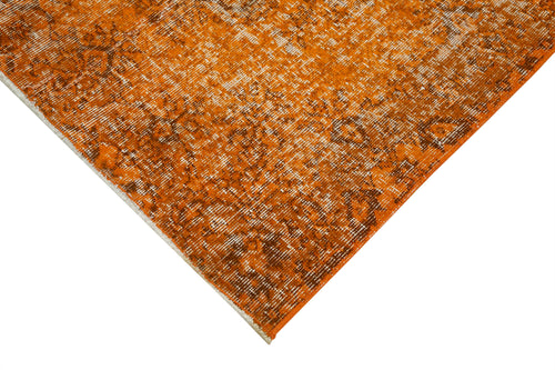 Overdyed Vintage Turuncu Eskitme Pamuk Yün El Dokuma Halısı 113x193 Agacan