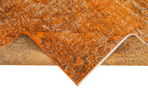 Overdyed Vintage Turuncu Eskitme Pamuk Yün El Dokuma Halısı 113x193 Agacan